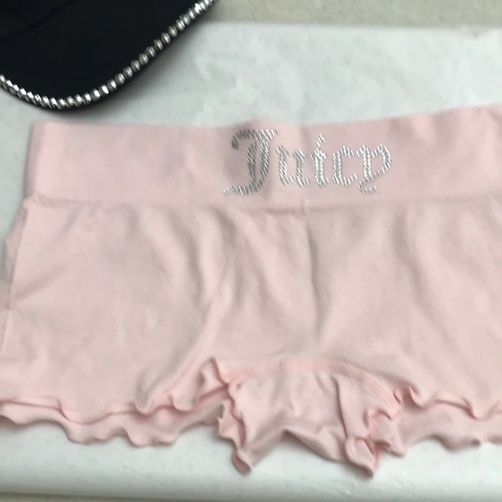 Juicy Couture Women's Pink Rhinestone Logo Lounge Shorts